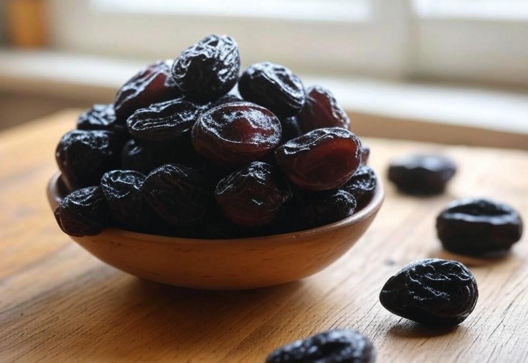 Dried Plums (Prunes) in a bowl